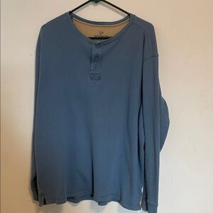 Outdoor Life Long Sleeve Blue Henley Shirt